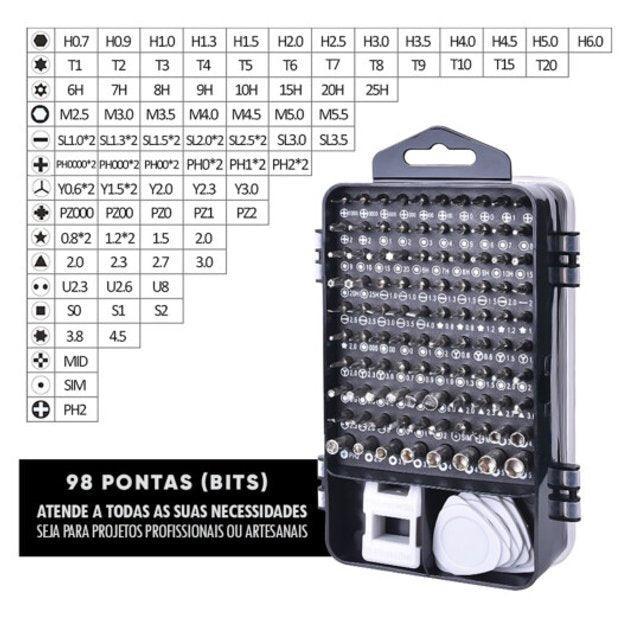 Kit 115 Peças  Mini Chaves de Precisão Para Celular Notebook Tablet