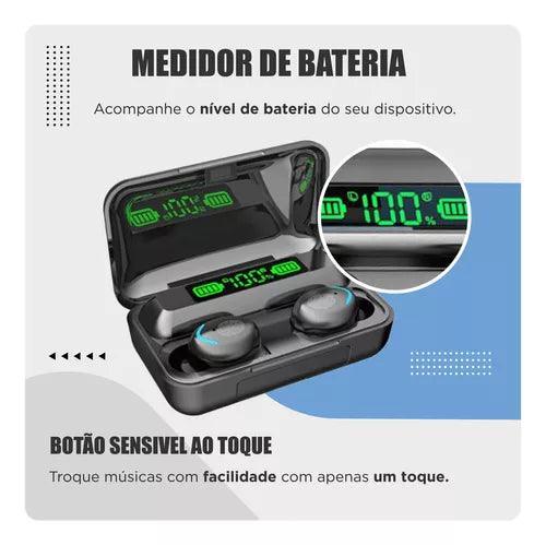 Fone De Ouvido Sem Fio F9-5 Com Display Led Power Bank
