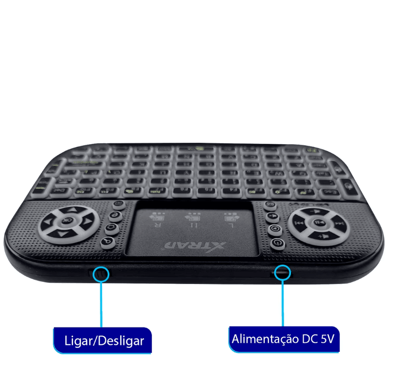 Mini Teclado Sem Fio Wireless Iluminado para Tv Box e Smart