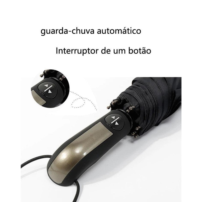 Guarda- chuva Abre Fecha Automático Varetas Aço Contra Vento