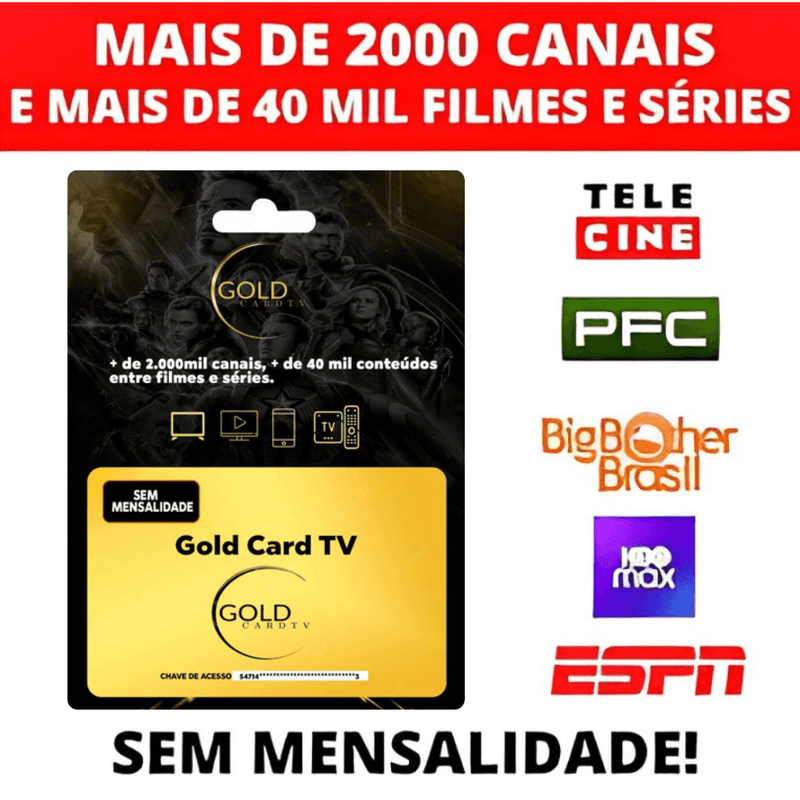Gold Card Tv Oficial Recarga Anual com Envio Imediato